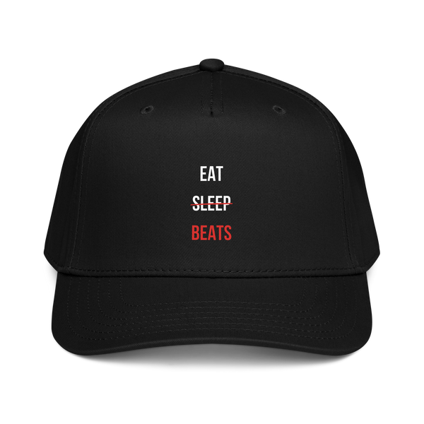 Eat Sleep Beats cap in Black, flat front