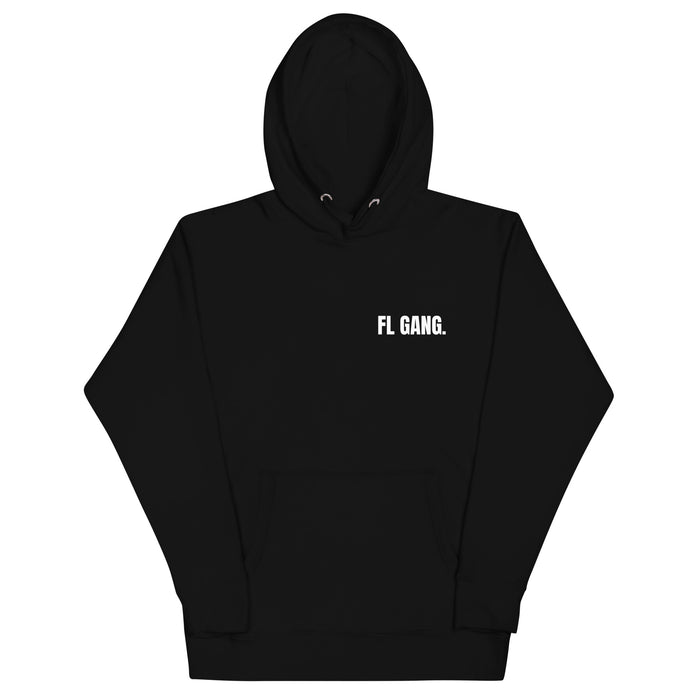 FL Gang hoodie in Black, flat front