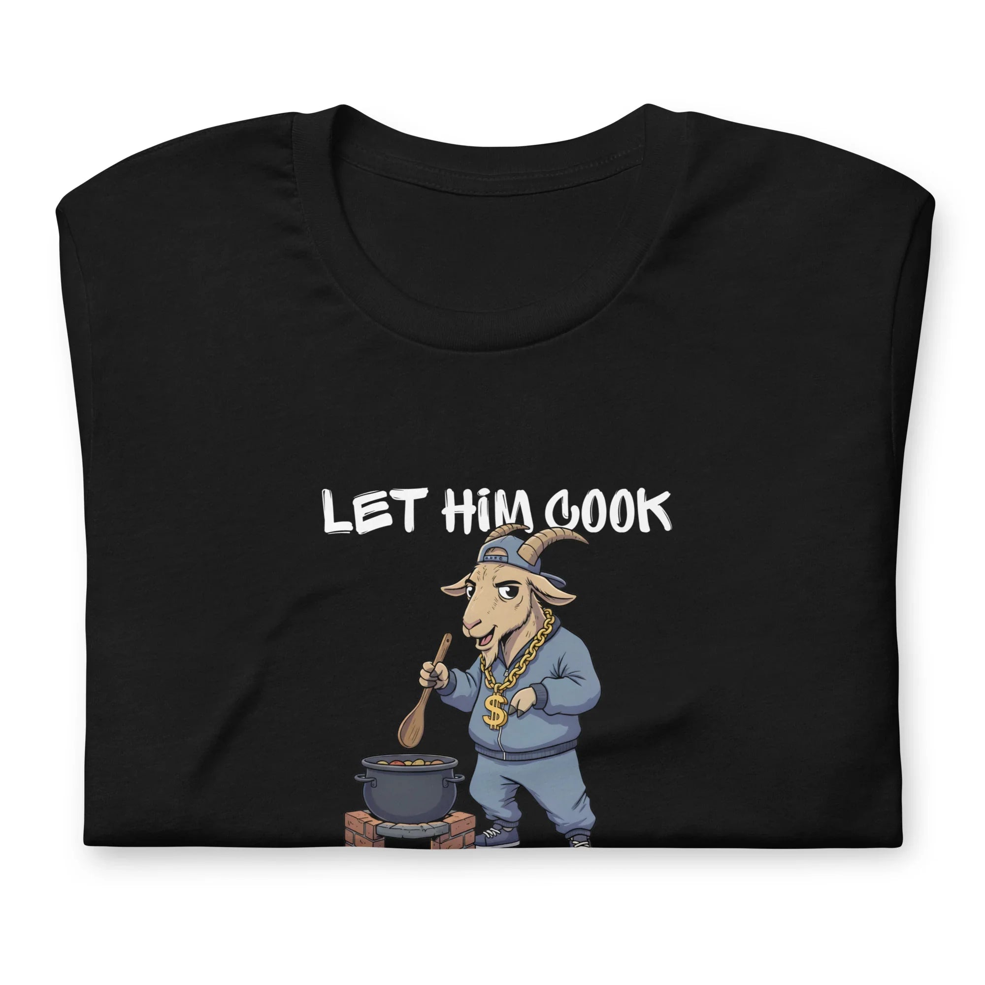 Let him cook: black folded t-shirt for music producers