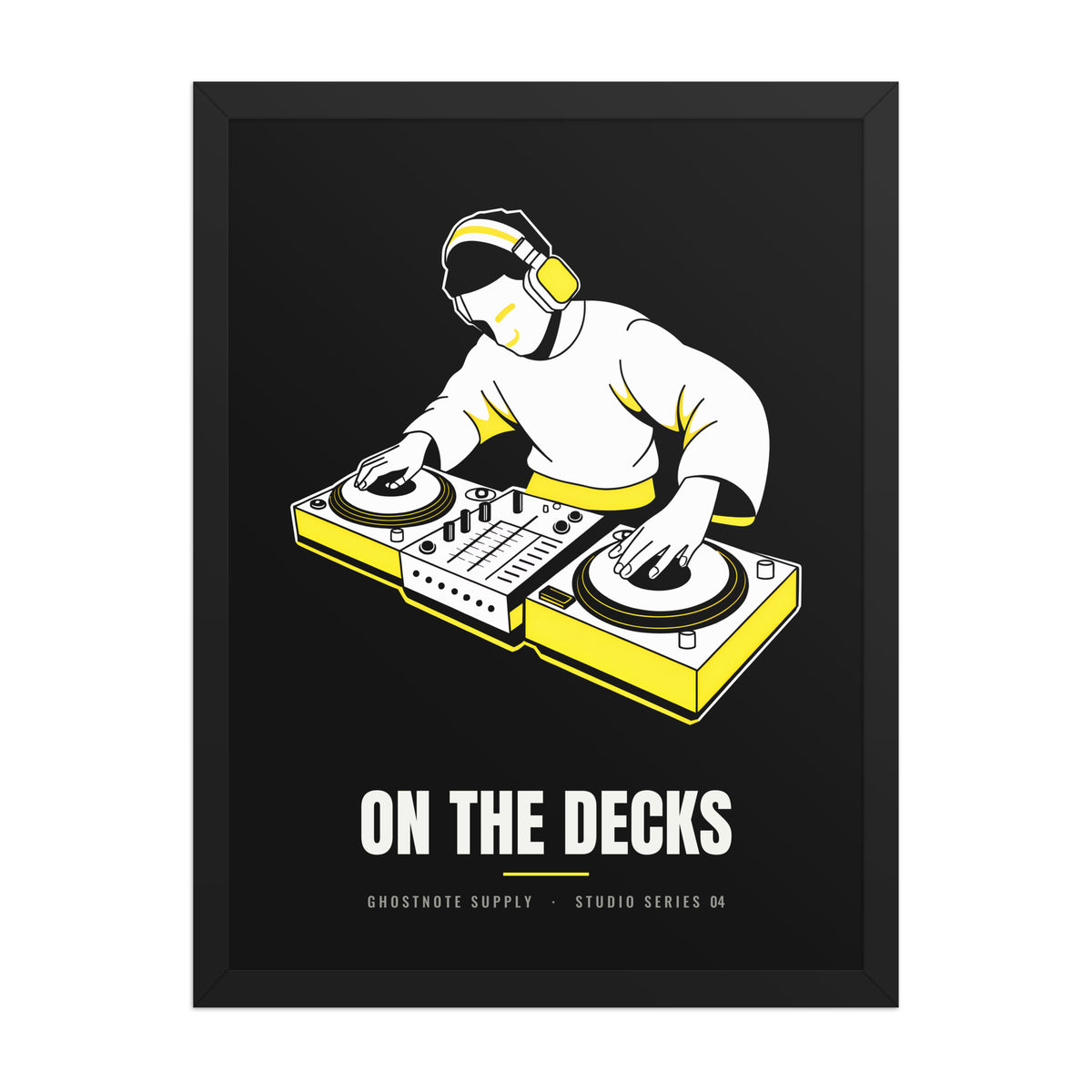 On The Decks Studio Poster, 18×24 in black frame