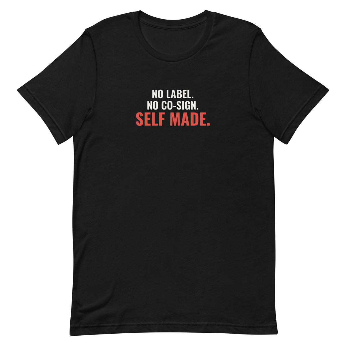 Self Made Tee in Black, flat front