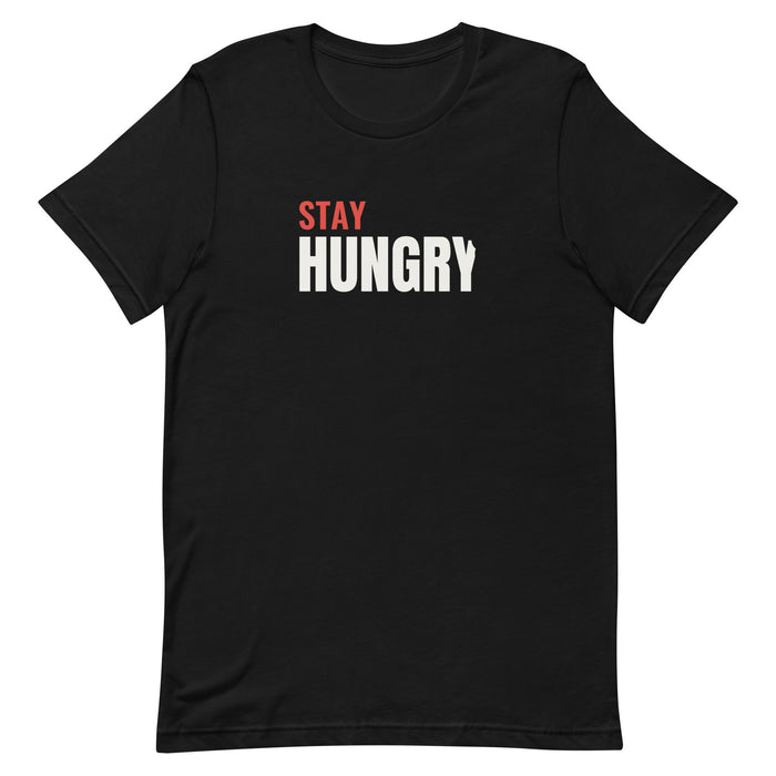 Stay Hungry Tee in Black, flat front