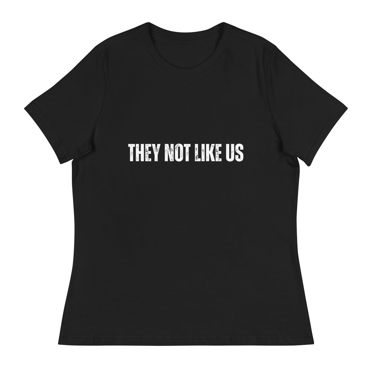They Not Like Us women's hip hop tee in Black, flat front