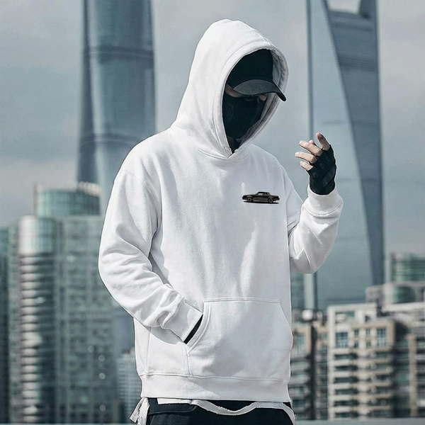 Model in a Ghostnote GNX-inspired hoodie — how to dress like a rapper