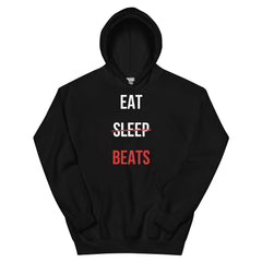 Eat Sleep Beats hoodie in Black, flat front