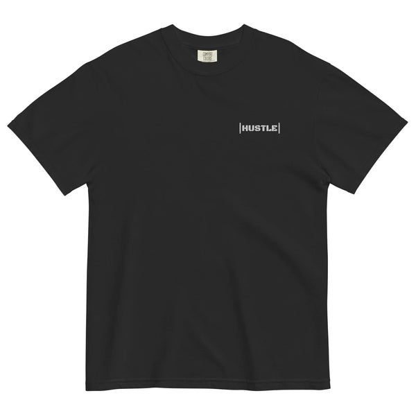 Hustle embroidered oversized t-shirt in Black, flat front