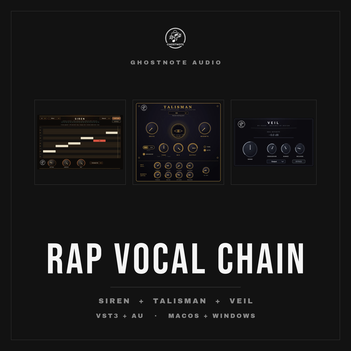 Ghostnote vocal processing chain featuring VEIL de-esser