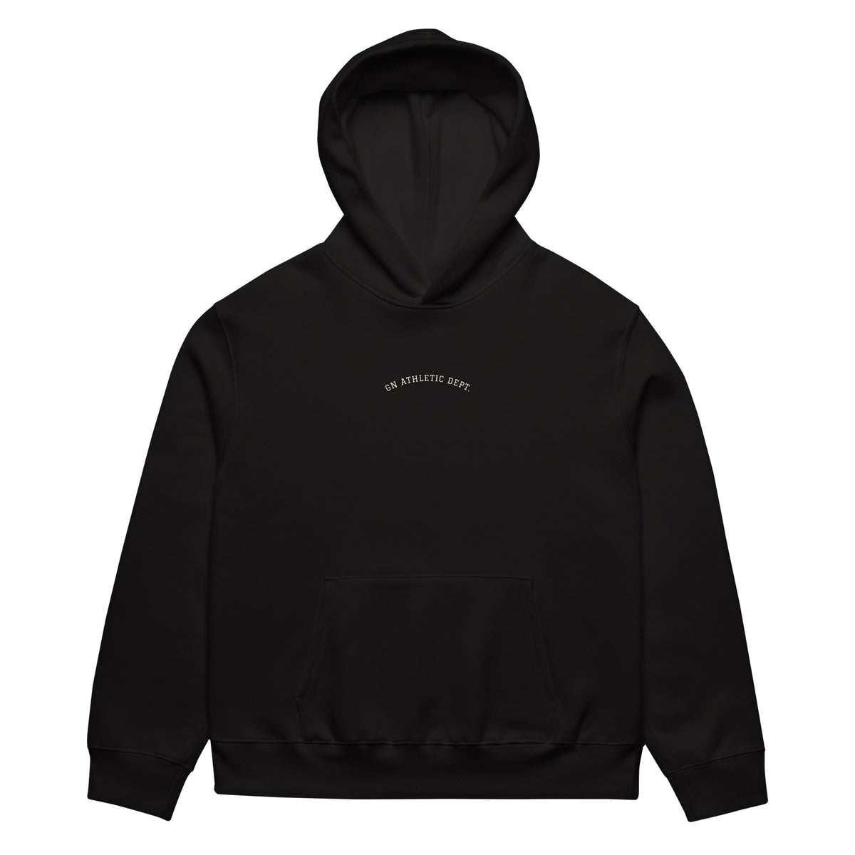 GN Athletic Dept. Oversized hip hop hoodie in Black, flat front