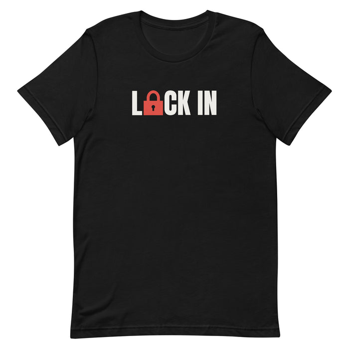 Lock In Tee in Black, flat front