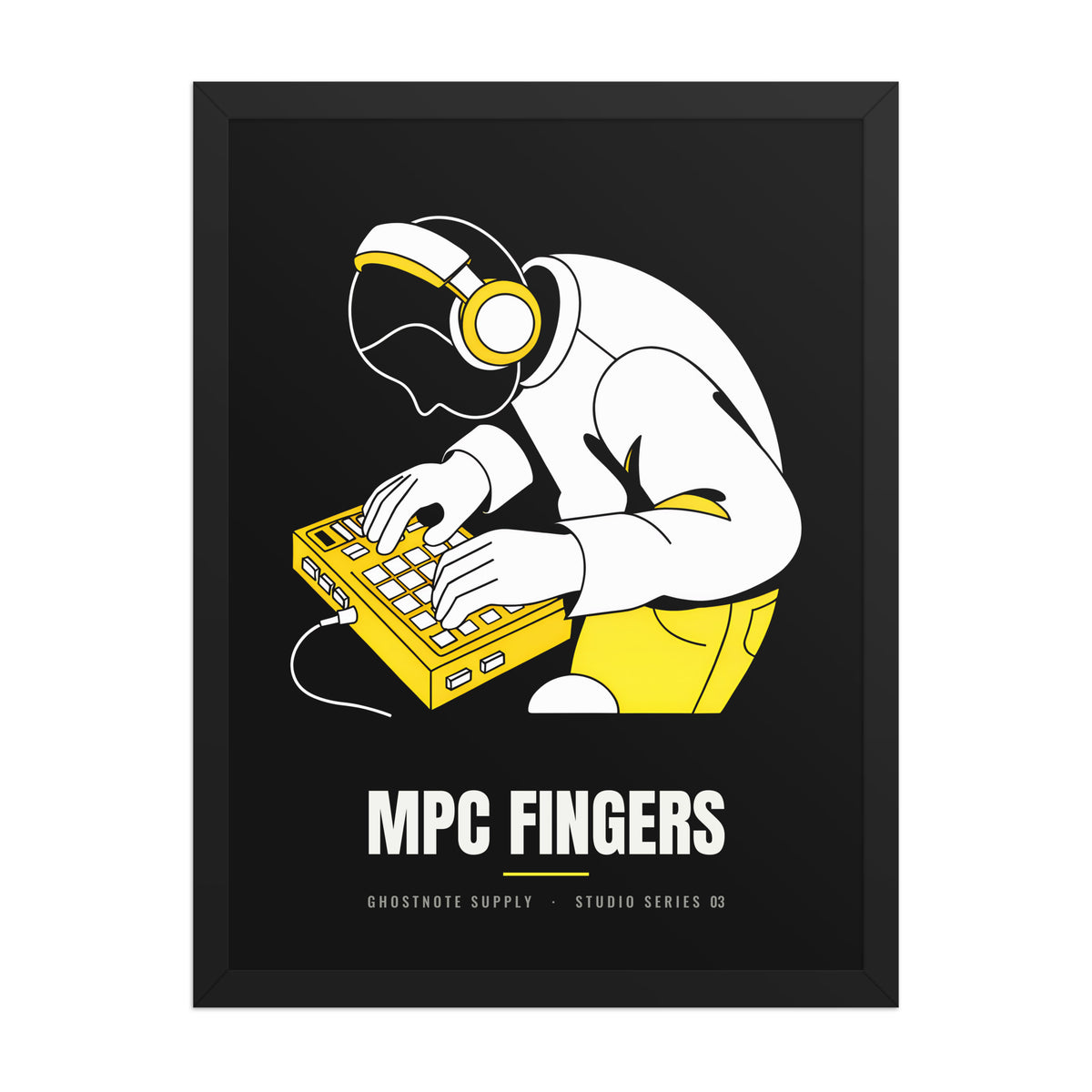 MPC Fingers Studio Poster, 18×24 in black frame