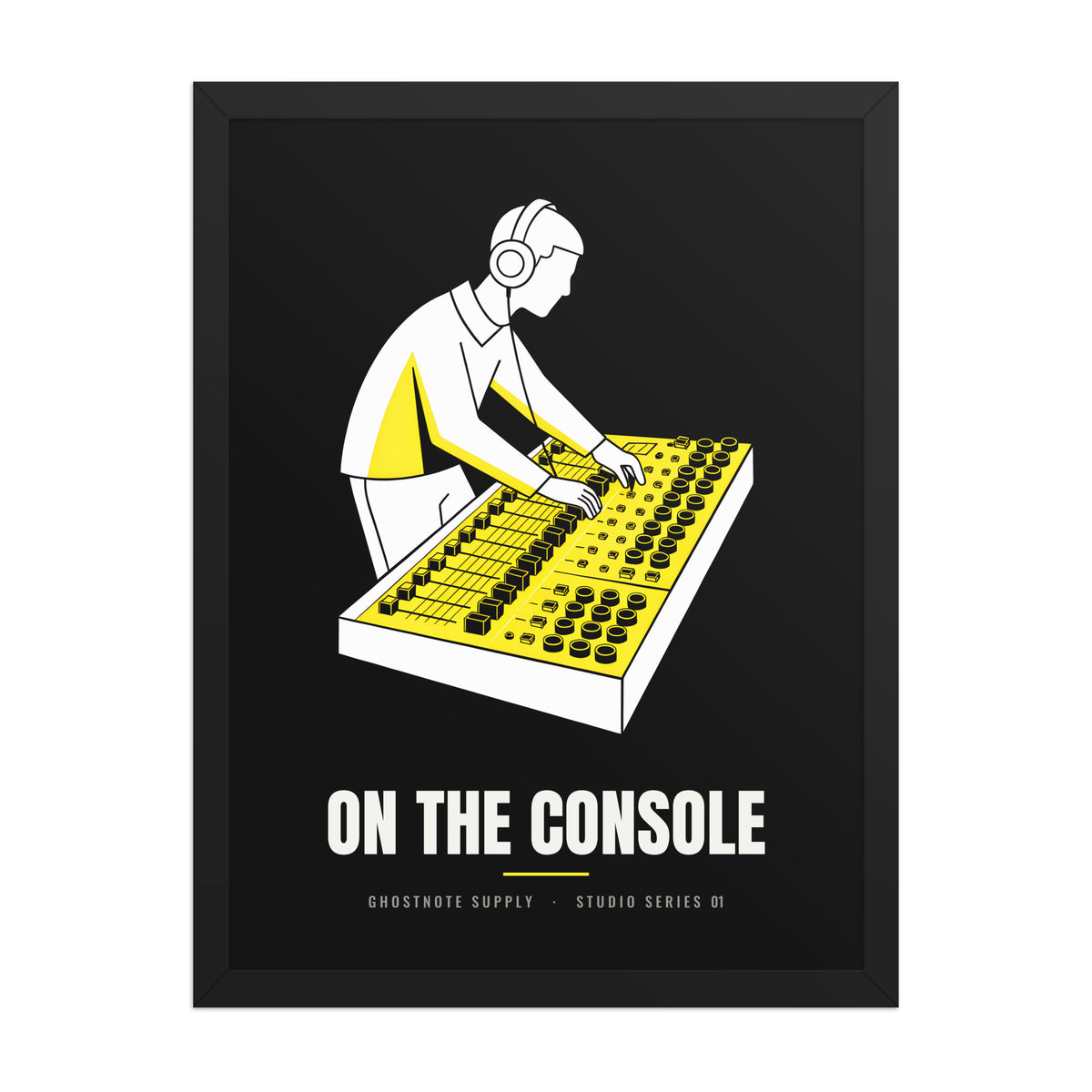 On The Console Studio Poster, 18×24 in black frame