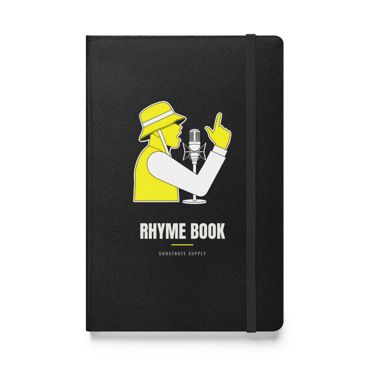Rhyme Book Lyric Notebook, black hardcover, front