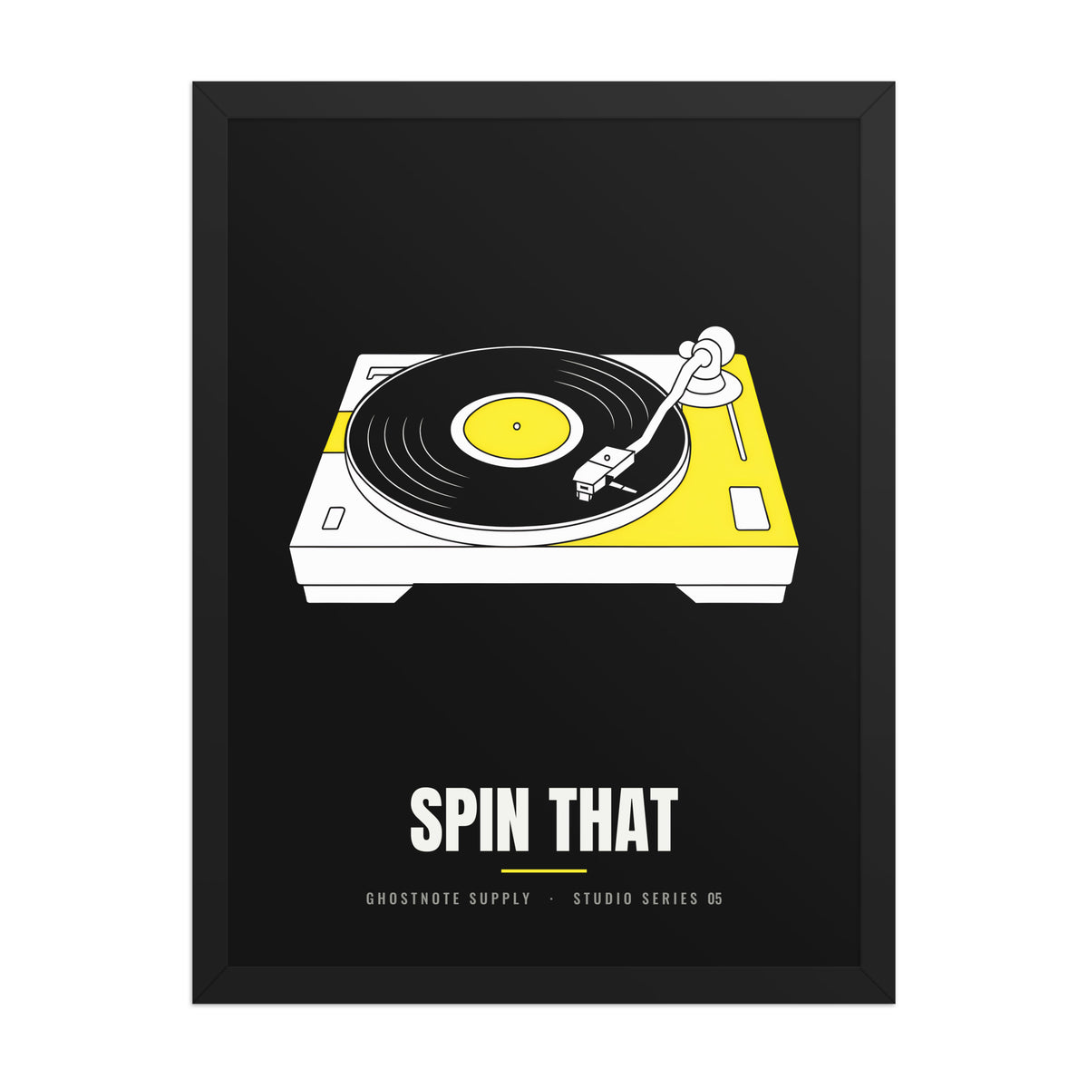 Spin That Turntable Poster, 18×24 in black frame