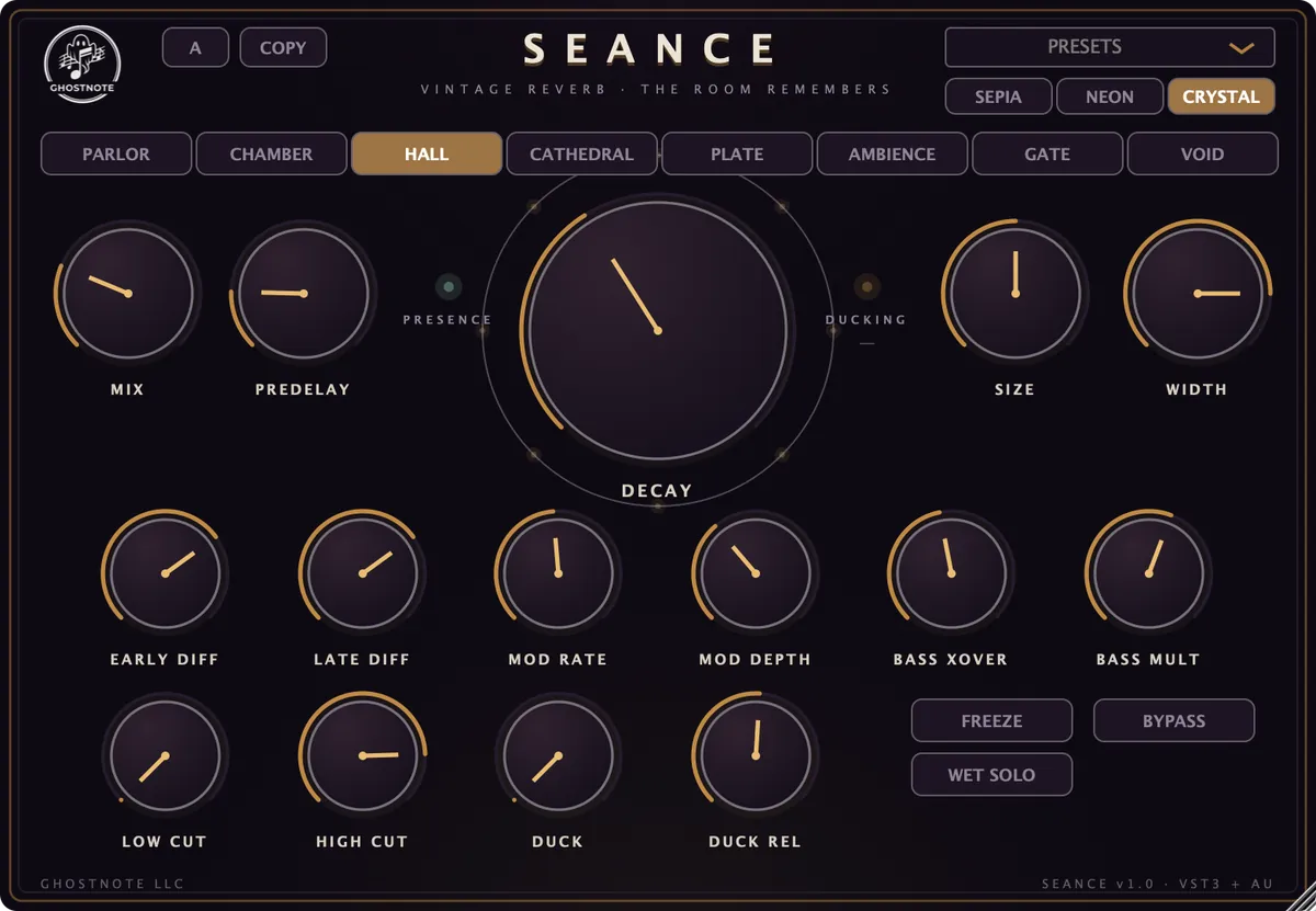 Ghostnote SEANCE plugin interface